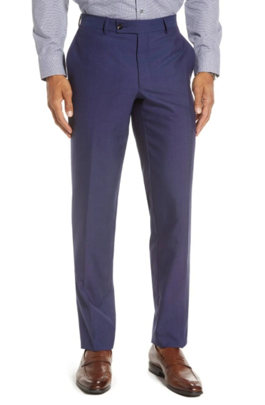 TED BAKER Men's Jarrett Dress Pants 36R Navy Blue Flat Front 100% Wool NWOT
